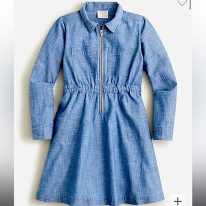 Girls' chambray zip-front field dress